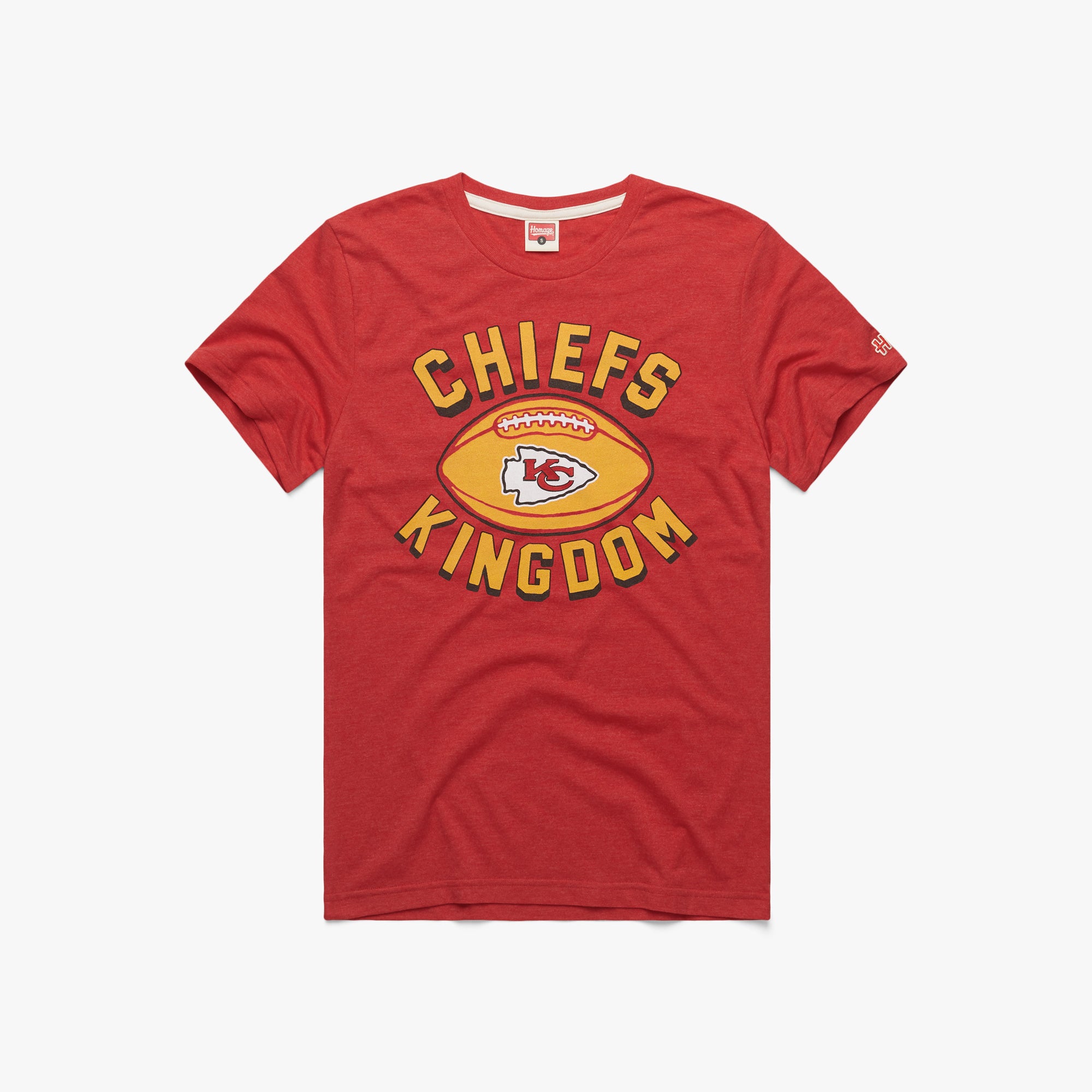 Kansas City Chiefs Kingdom T-Shirt from Homage. | Officially Licensed Vintage NFL Apparel from Homage Pro Shop.
