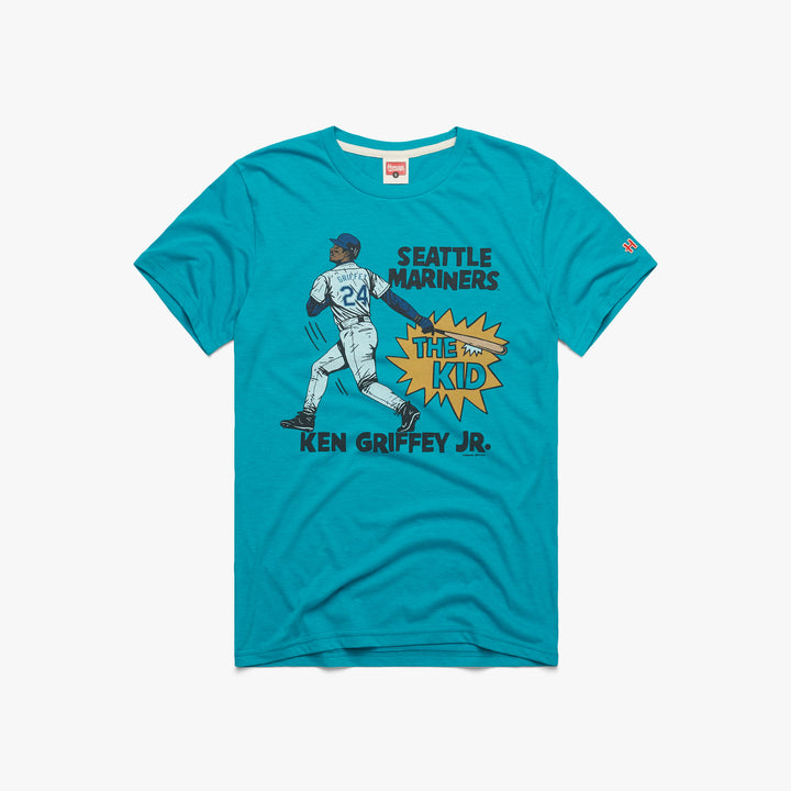 MLB Jam Mariners Johnson and Griffey Jr. T-Shirt from Homage. | Charcoal | Vintage Apparel from Homage.