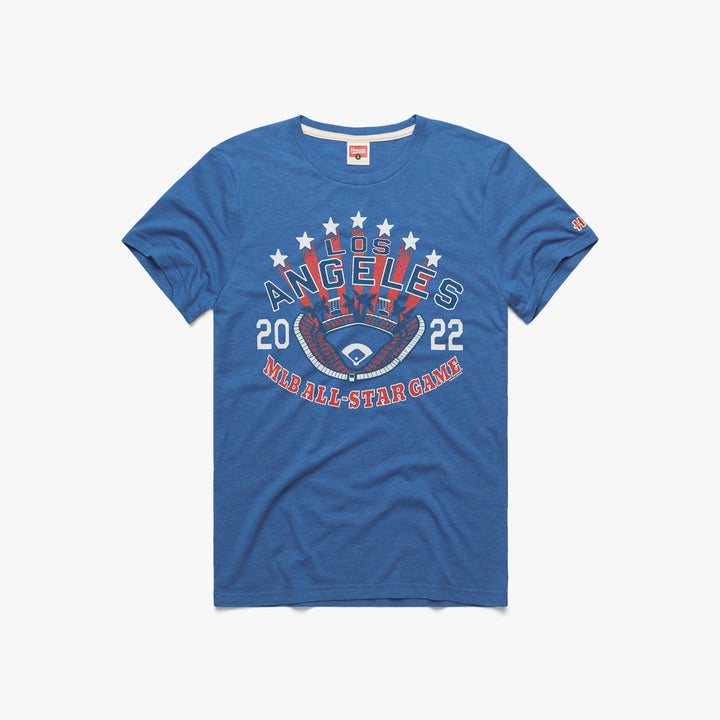 Los Angeles MLB All Star Game 2022 T-Shirt from Homage. | Royal Blue | Vintage Apparel from Homage.