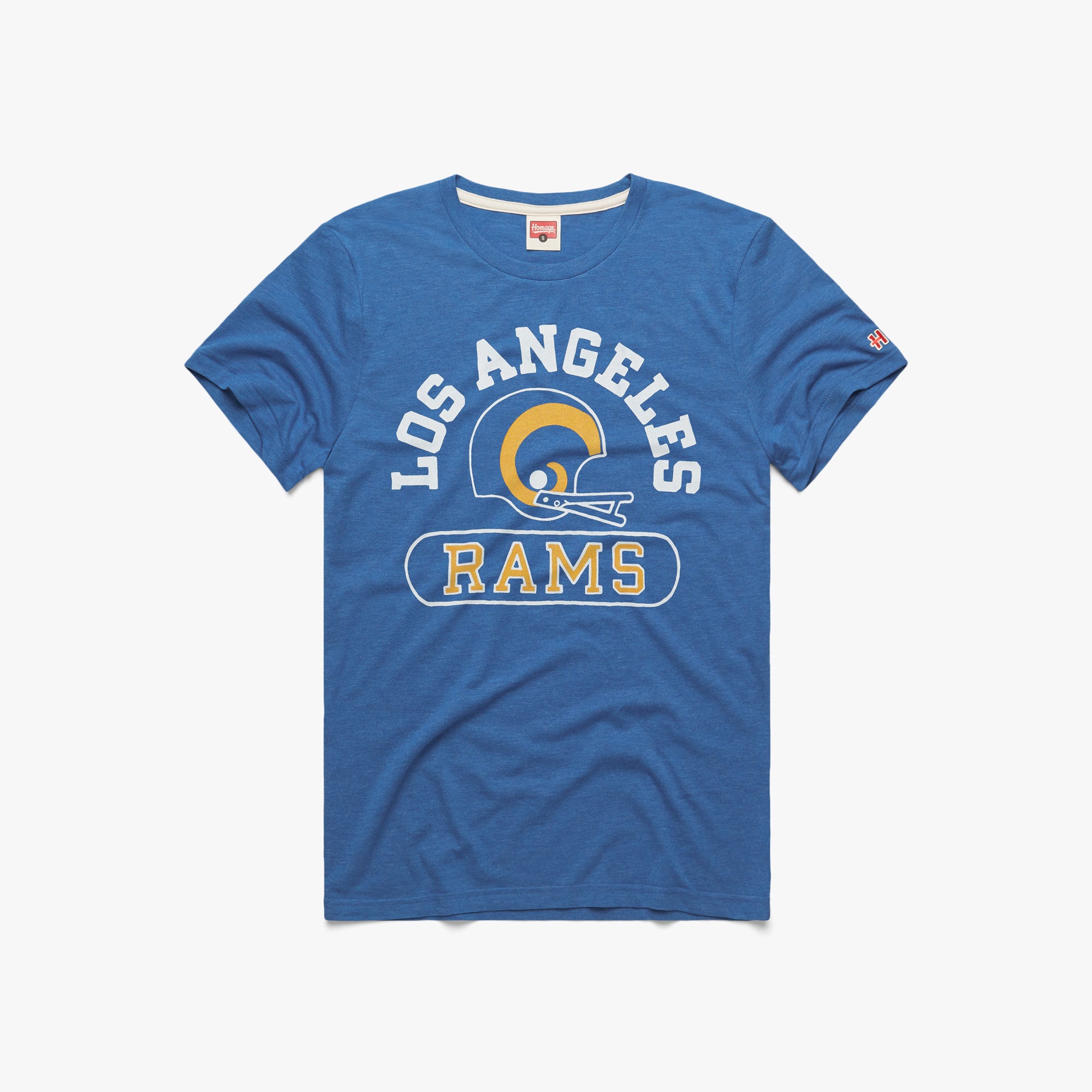 Los Angeles Rams Throwback Helmet  Retro Los Angeles Rams T-Shirt – HOMAGE