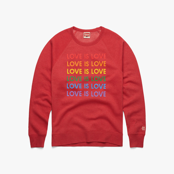 Love Is Love Rainbow Crewneck | Retro Pride Sweatshirt – HOMAGE