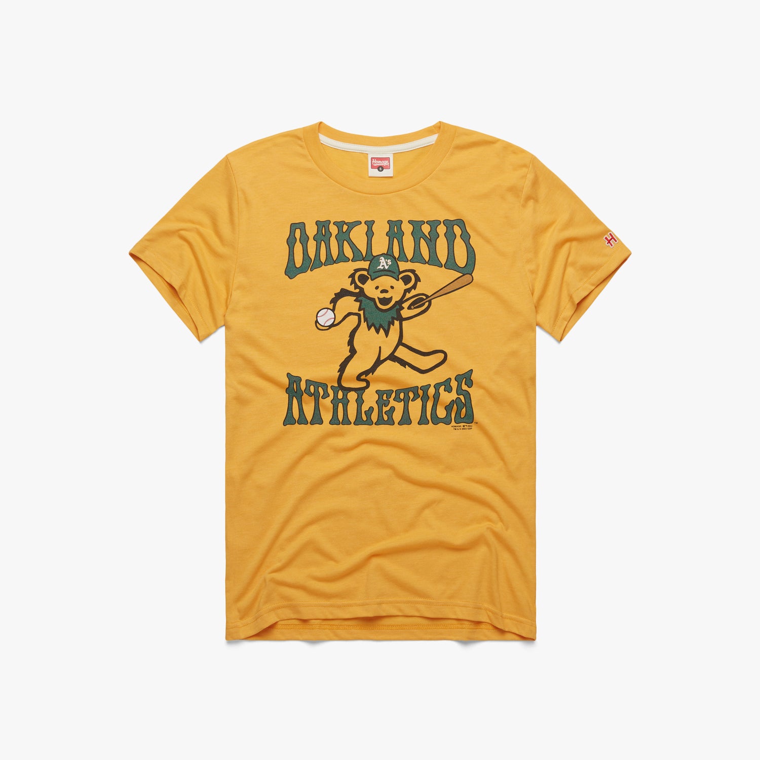 MLB x Grateful Dead x Athletics T-Shirt from Homage. | Gold | Vintage Apparel from Homage.