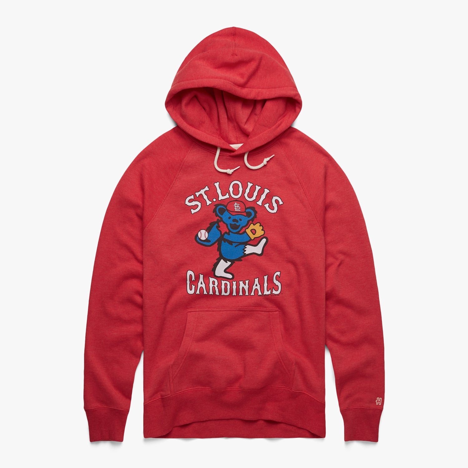 MLB x Grateful Dead x Cardinals Hoodie from Homage. | Red | Vintage Apparel from Homage.