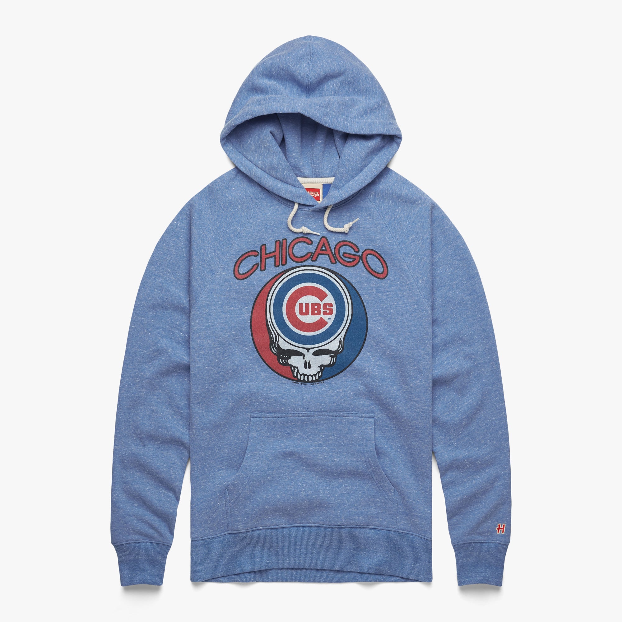 MLB x Grateful Dead x Cubs Hoodie from Homage. | Light Blue | Vintage Apparel from Homage.