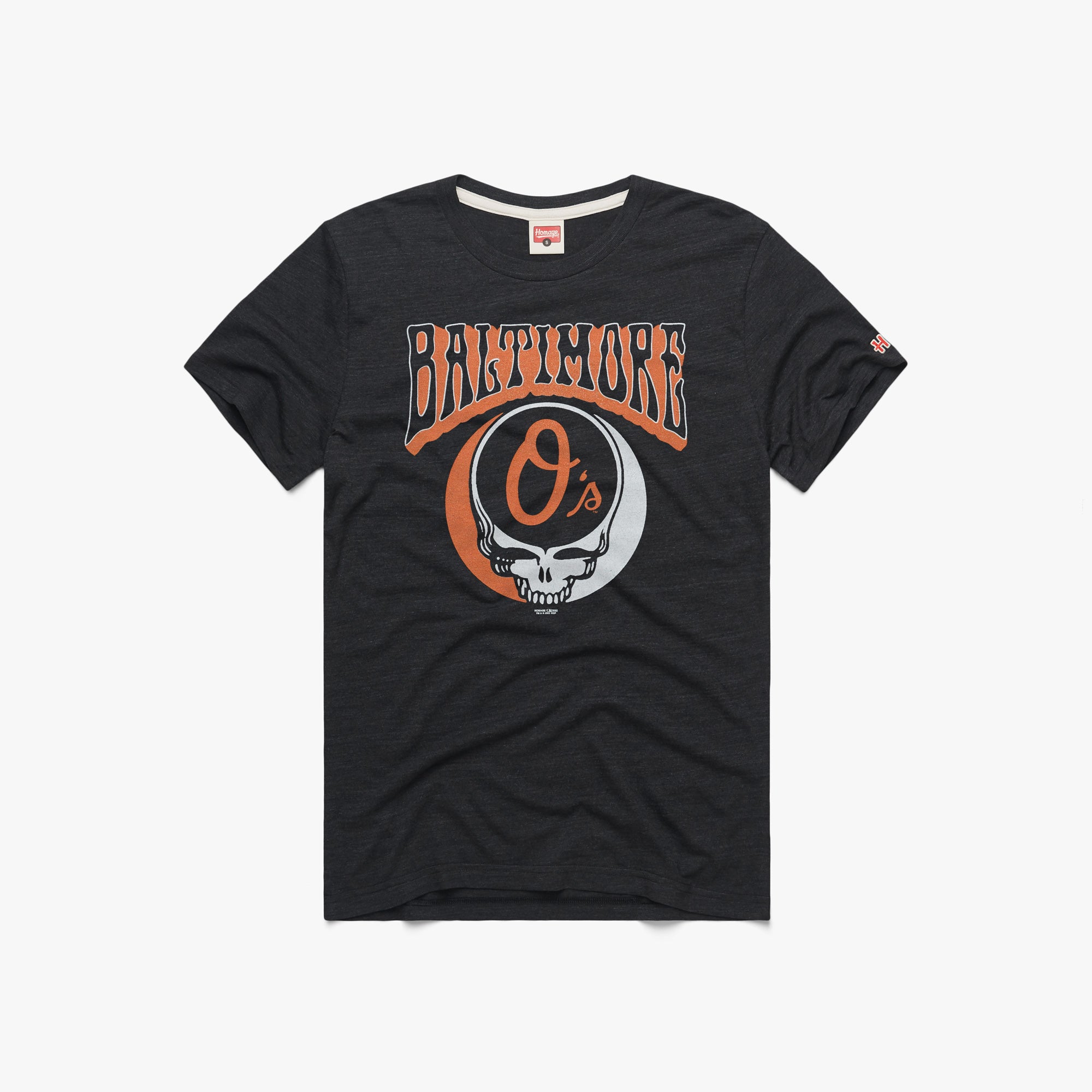 MLB x Grateful Dead x Orioles T-Shirt from Homage. | Charcoal | Vintage Apparel from Homage.