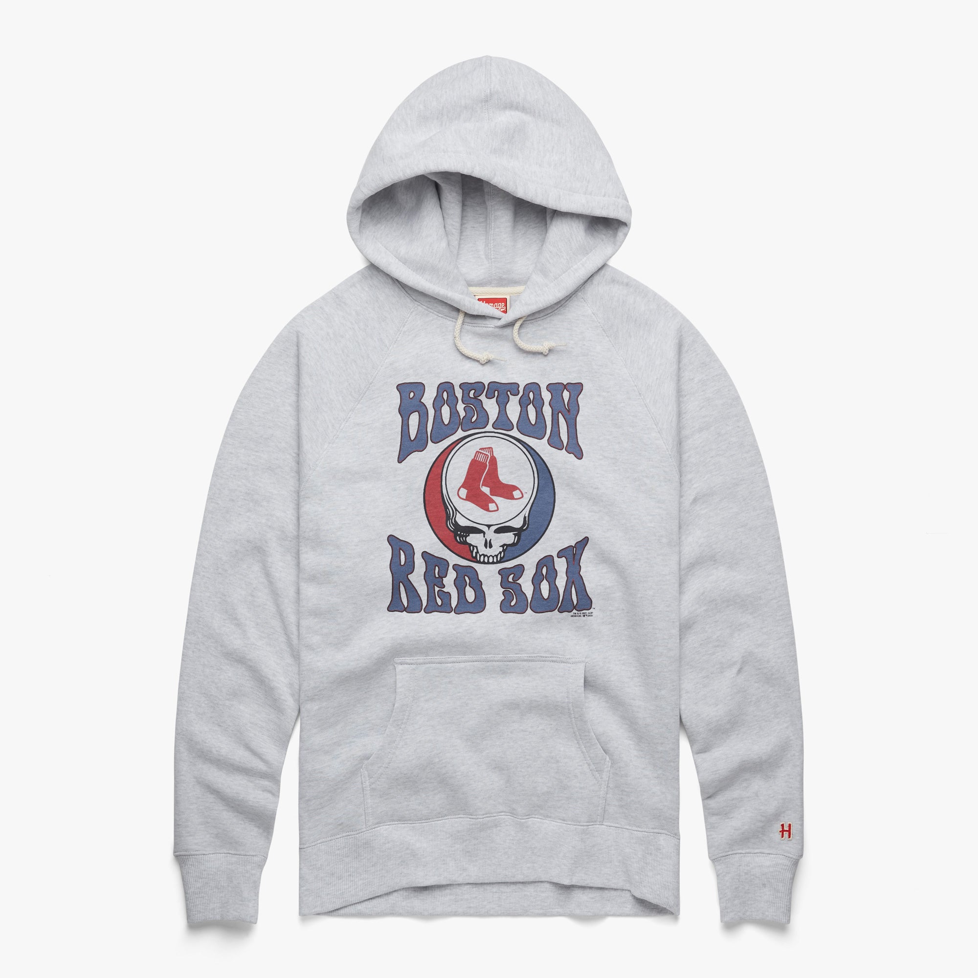 MLB x Grateful Dead x Red Sox Hoodie from Homage. | Ash | Vintage Apparel from Homage.