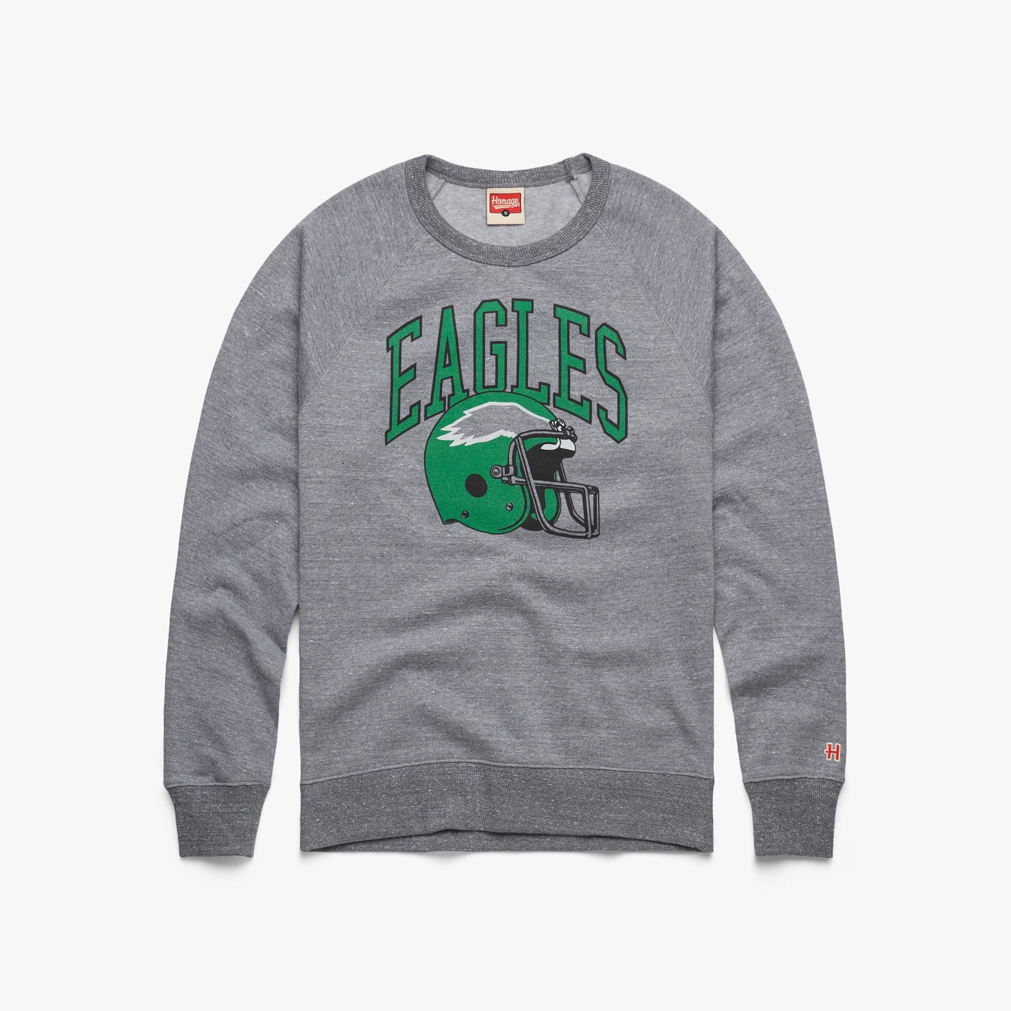 Philadelphia Eagles Helmet Retro Crewneck  Retro Philly Eagles Sweatshirt  – HOMAGE