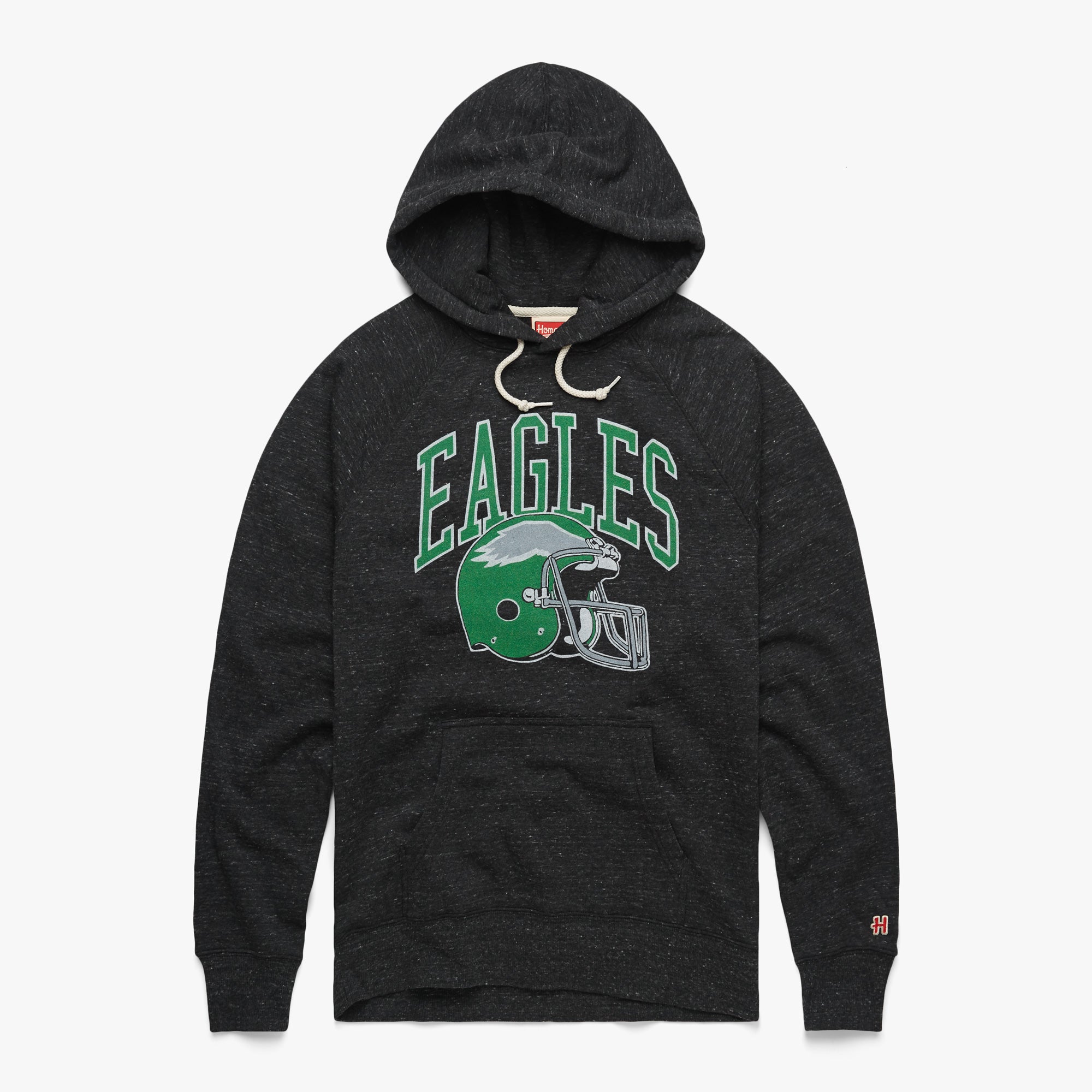 Philadelphia Eagles Helmet Retro Hoodie | Kelly Green Eagles Apparel from Homage. | Officially Licensed NFL Apparel from Homage Pro Shop.