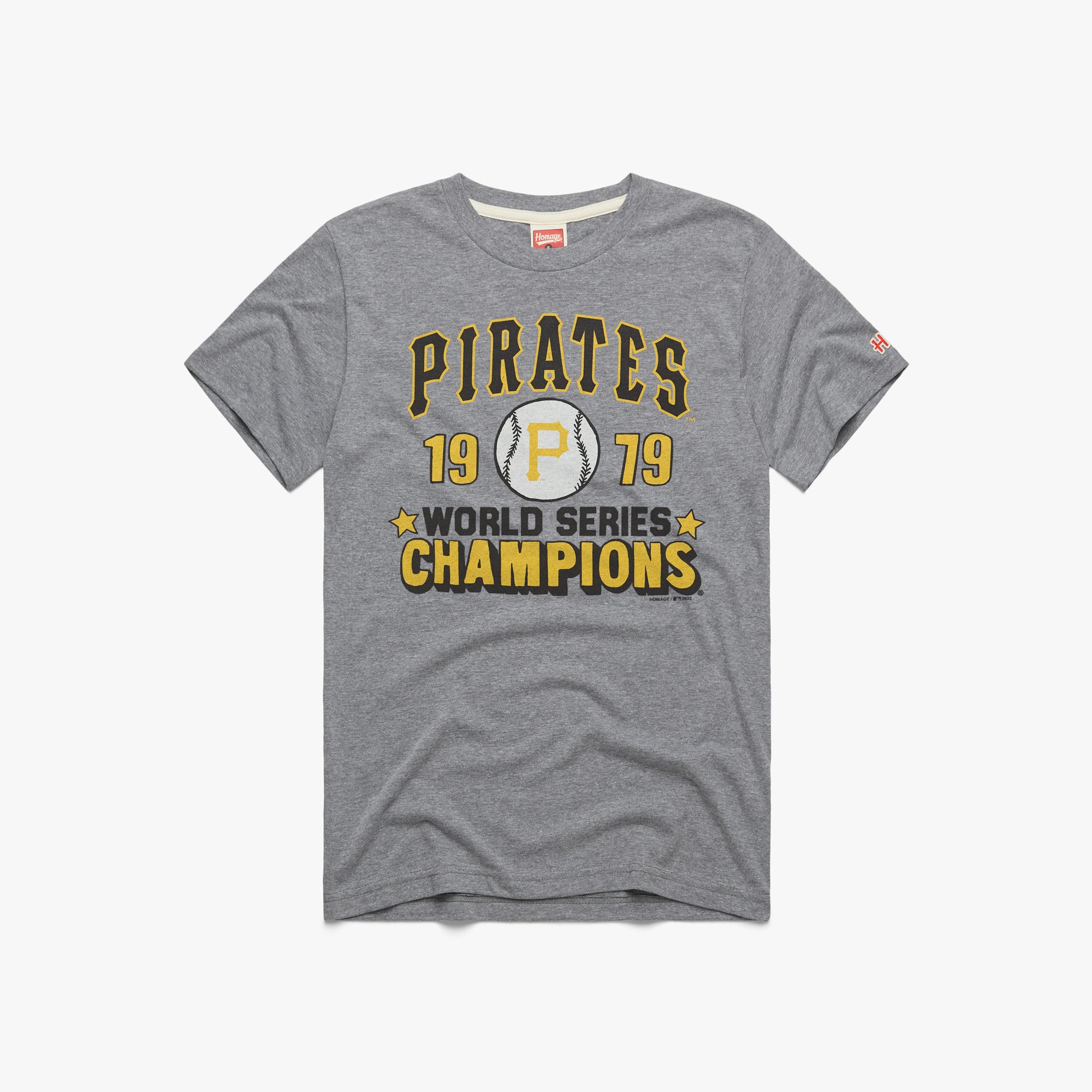 Pittsburgh Pirates 1979 Champs T-Shirt from Homage. | Grey | Vintage Apparel from Homage.