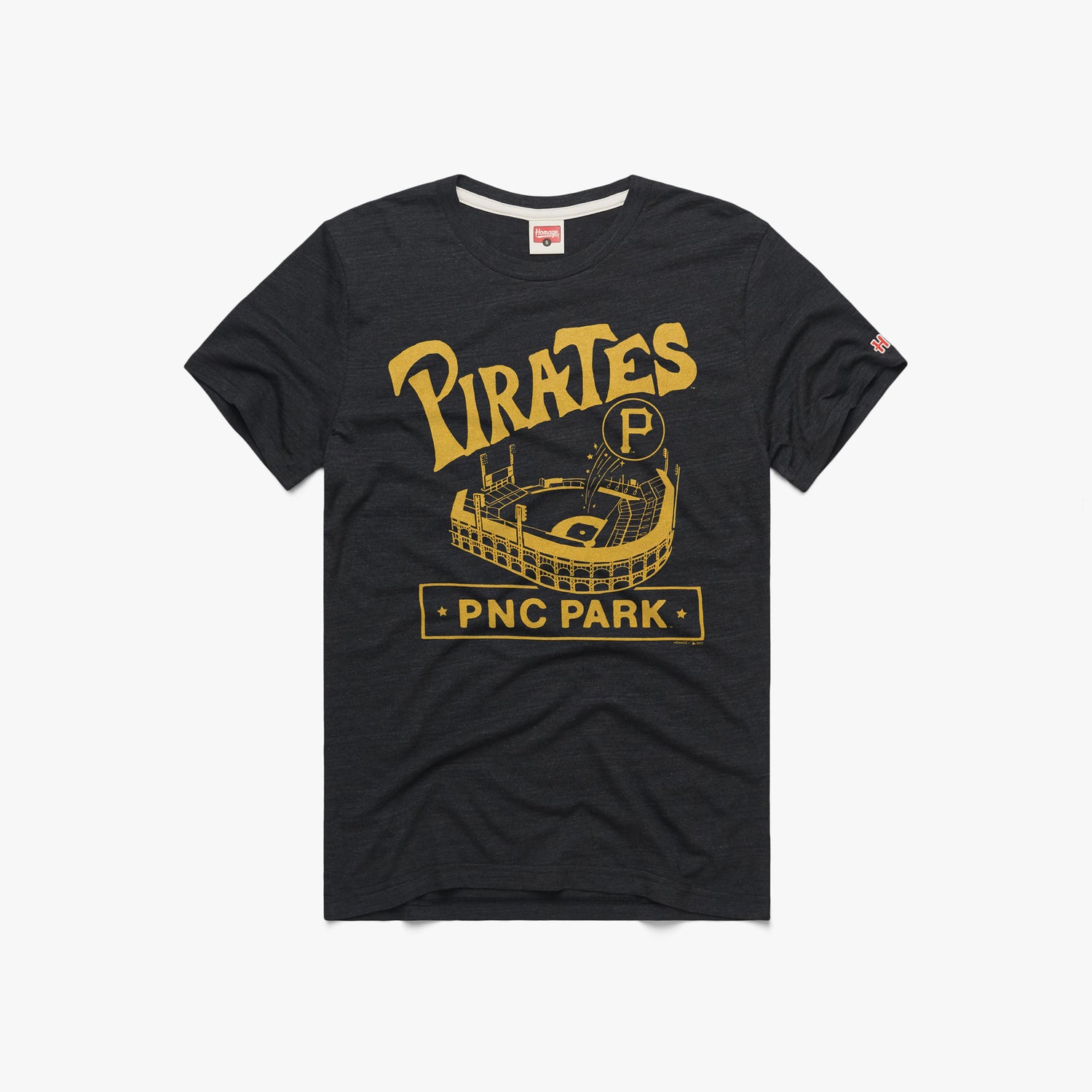 Pittsburgh Pirates PNC Park T-Shirt from Homage. | Charcoal | Vintage Apparel from Homage.