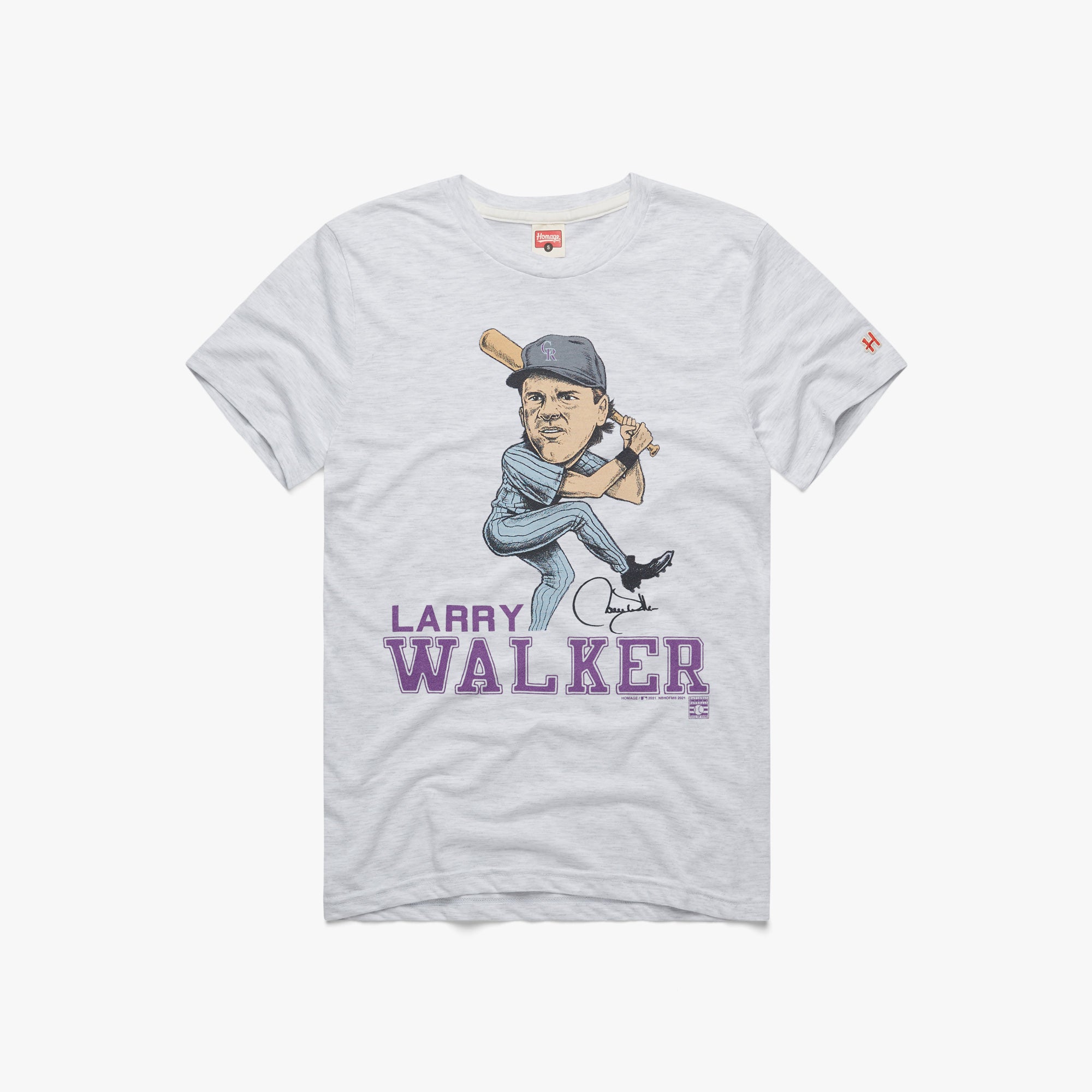 Rockies Larry Walker Signature T-Shirt from Homage. | Ash | Vintage Apparel from Homage.