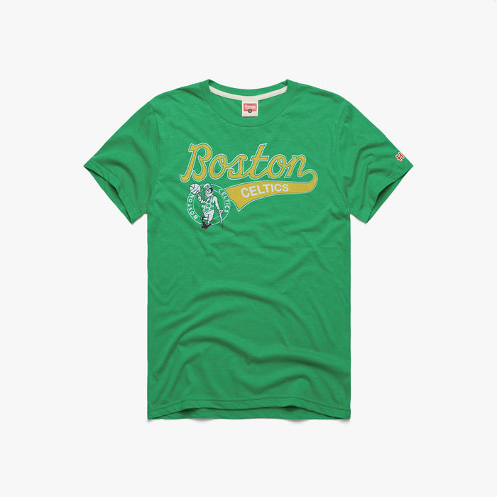 Vintage Celtics Basketball Script (Green) - Boston Celtics - T