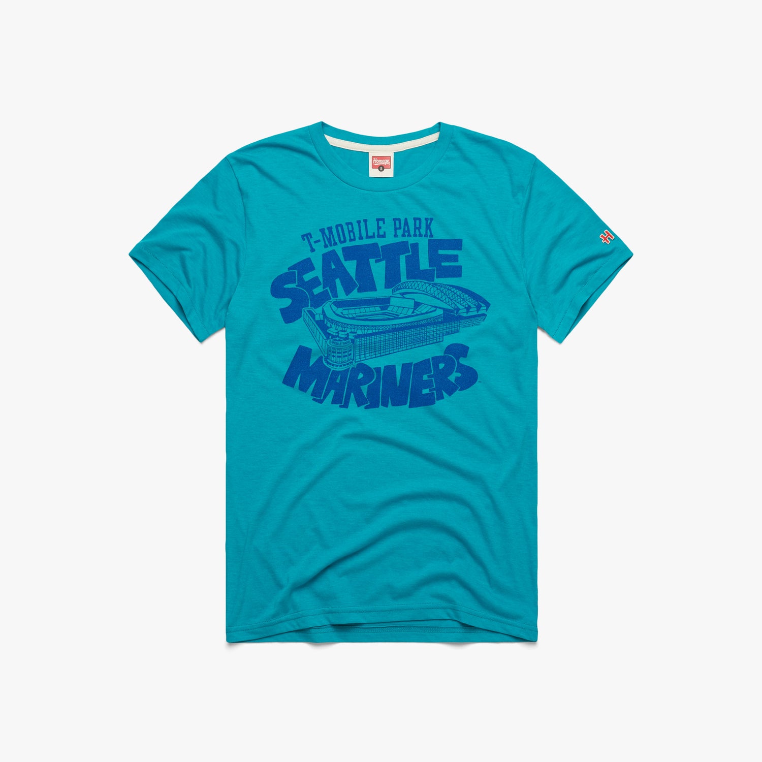 Seattle Mariners T-Mobile Park T-Shirt from Homage. | Teal | Vintage Apparel from Homage.