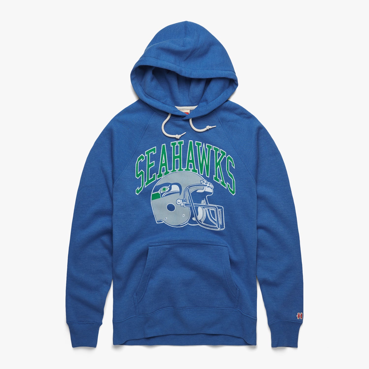 Seattle Seahawks Helmet Retro Hoodie from Homage. | Officially Licensed Vintage NFL Apparel from Homage Pro Shop.