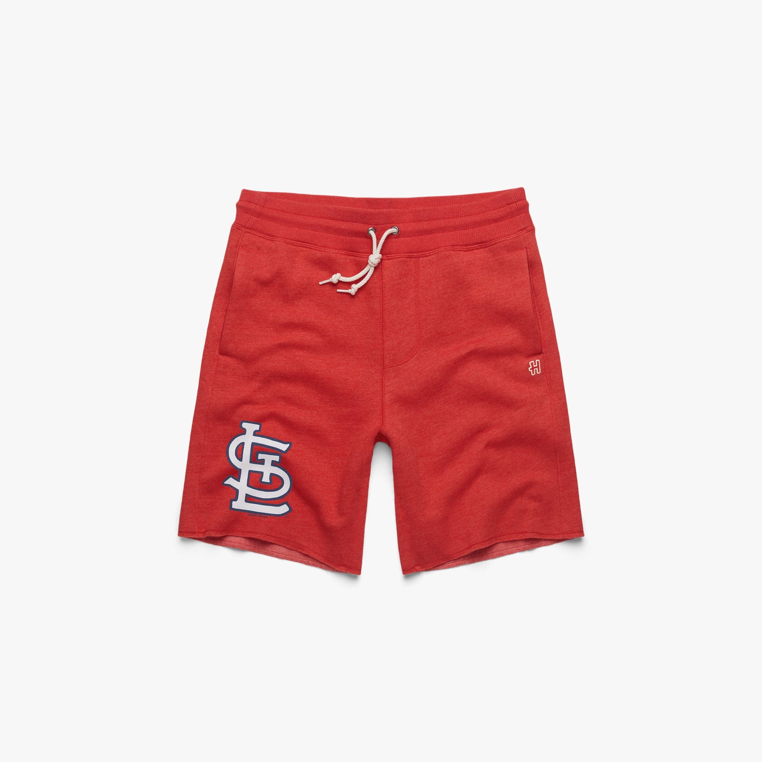 St. Louis Cardinals Logo Sweat Shorts from Homage. | Red | Vintage Apparel from Homage.