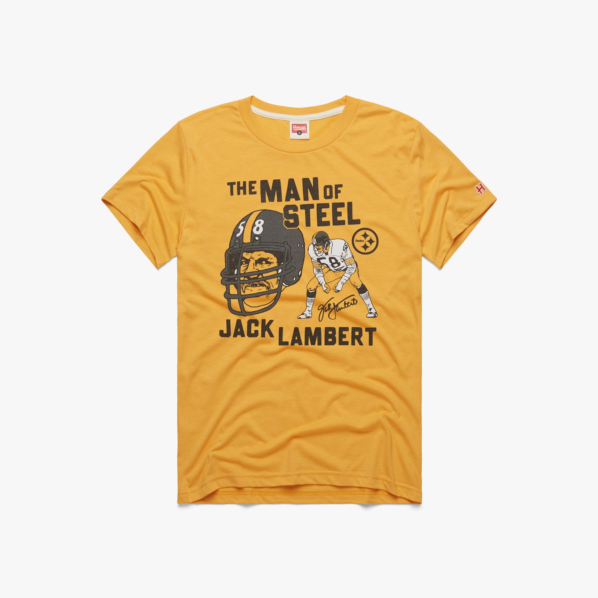 Pittsburgh Steelers Jack Lambert Signature T-Shirt from Homage. | Officially Licensed Vintage NFL Apparel from Homage Pro Shop.