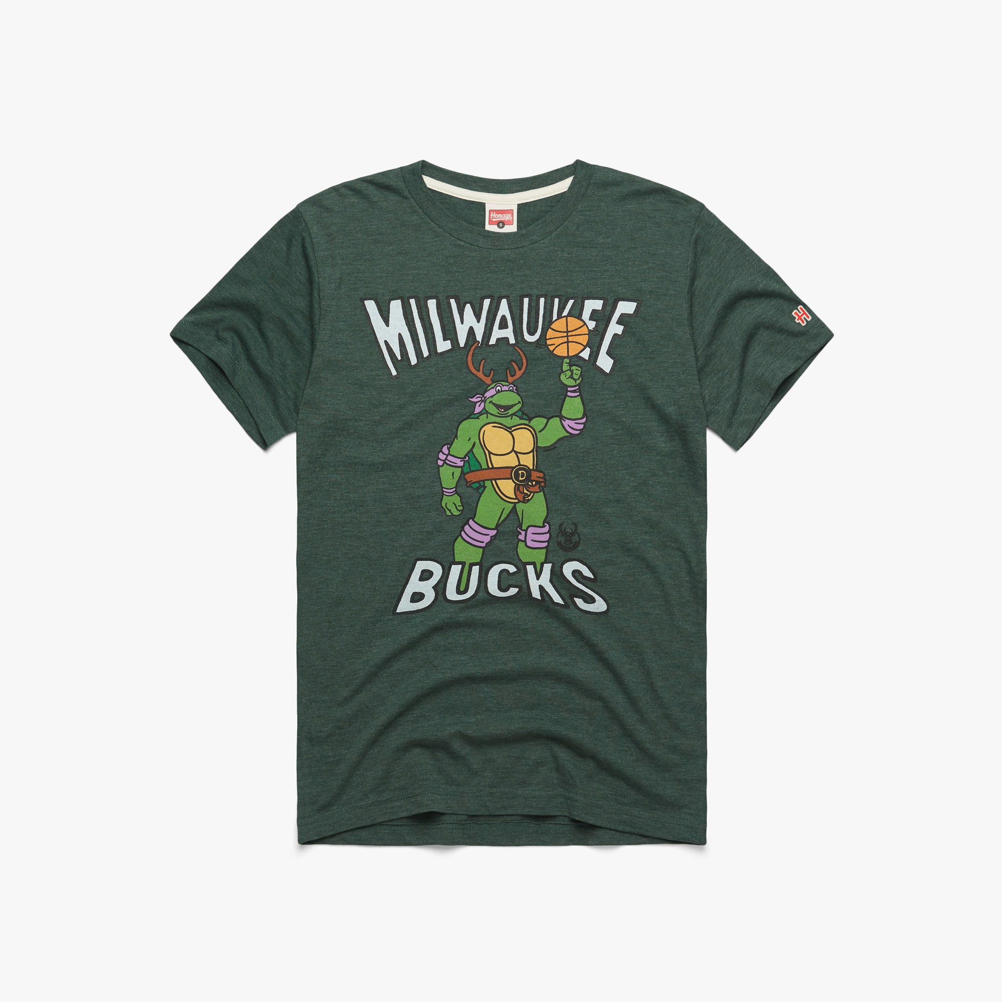 Milwaukee Bucks Homage NBA x Teenage Mutant Ninja Turtles Tri-Blend T-Shirt  - Green